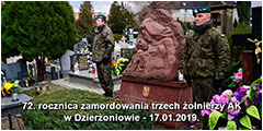 Dzierżoniów: 72. rocznica zamordowania trzech żołnierzy AK w Dzierżoniowie - 17.01.2019.